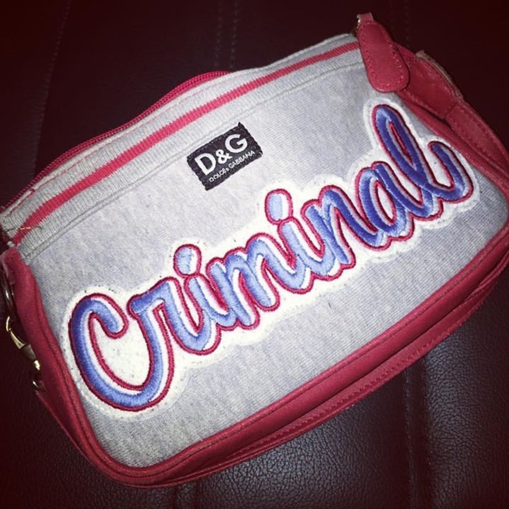 D&G Dolce & Gabbana “Criminal” Letterman Handbag.